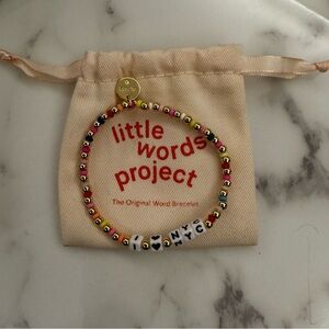Little Words Project NY Initial Beaded Bracelet in Multicolor/Gold (without bag)